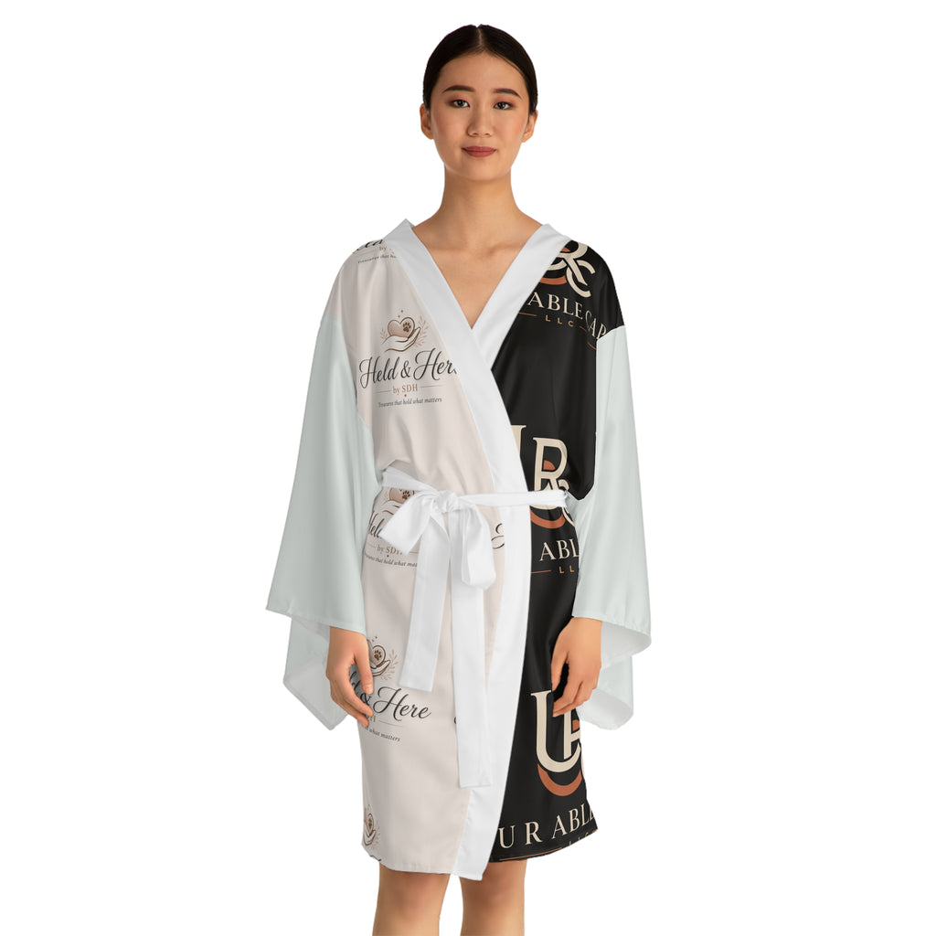 Branded Long Sleeve Kimono Robe — U R Able Cap Logo Panel