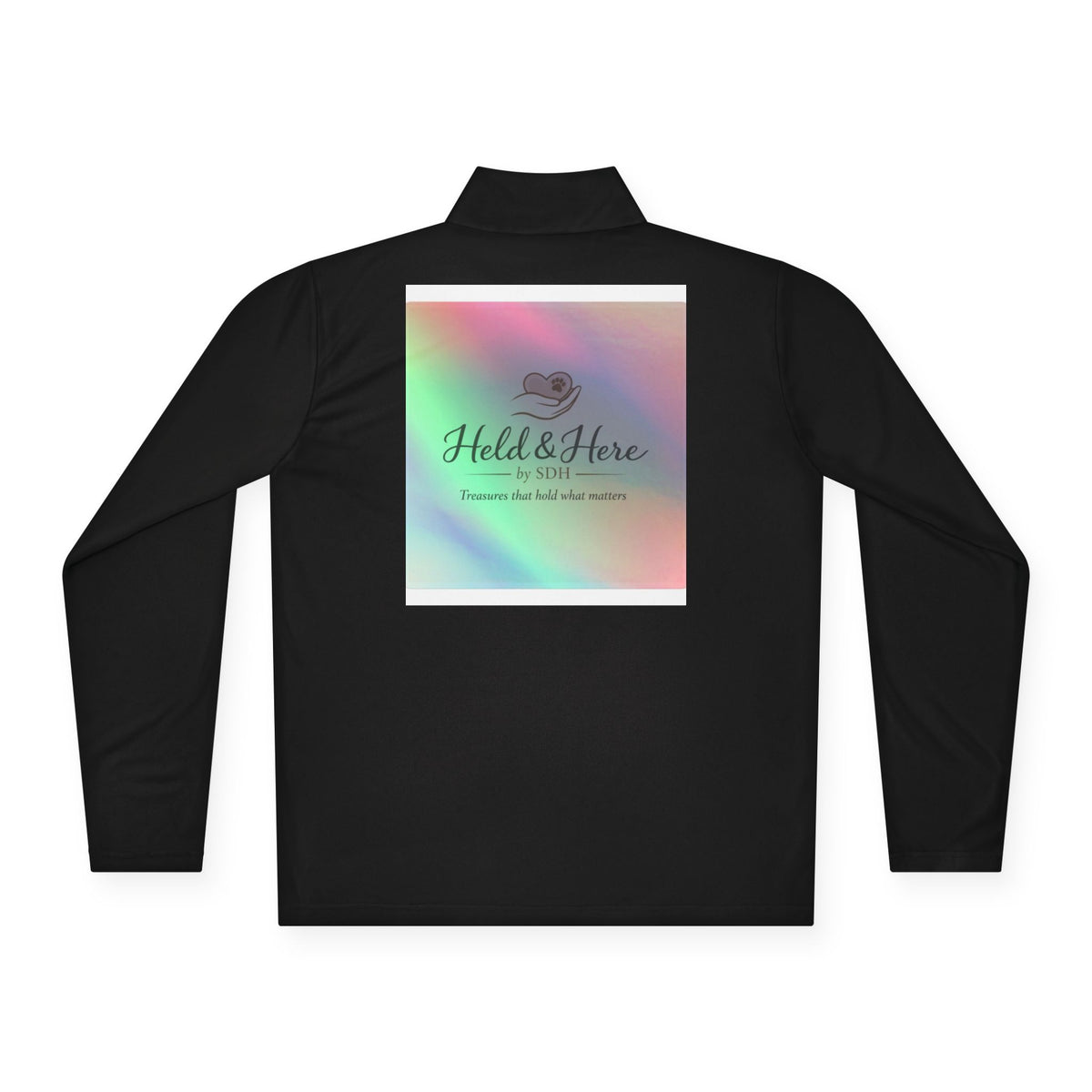 Personalized lightweight quarter-zip pullover with sample chest and back print, view 10