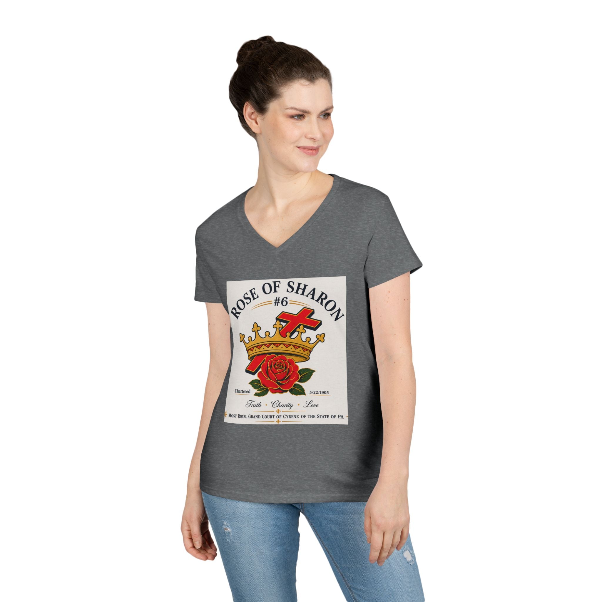 Held & Here by SDH Grace Tee – Personalized Faith & Grace V-Neck