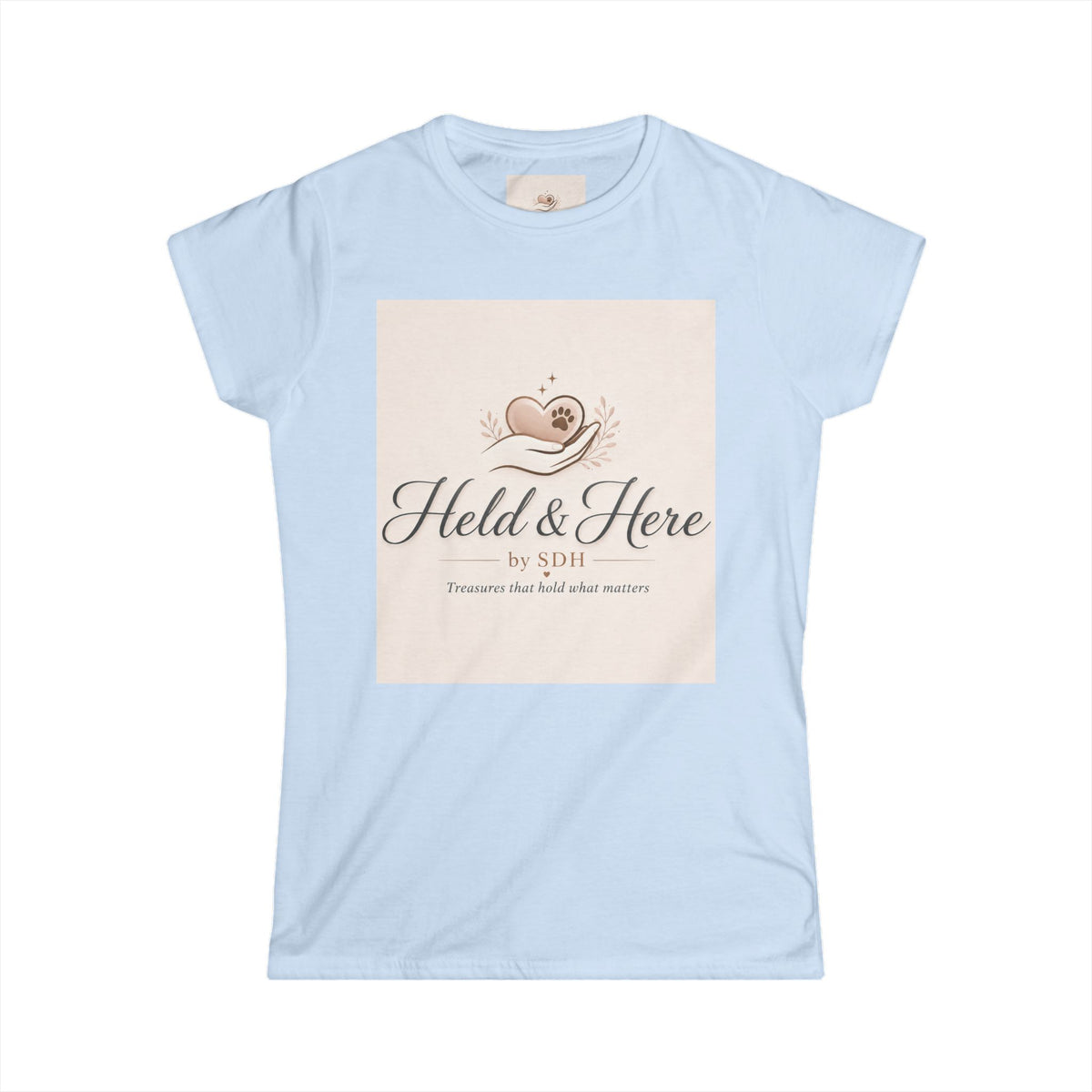 Light blue women's softstyle crewneck tee