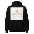 Black personalized pullover hoodie, front view